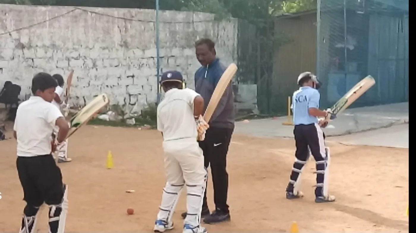 Batting practice session at Standard Cricket Academy