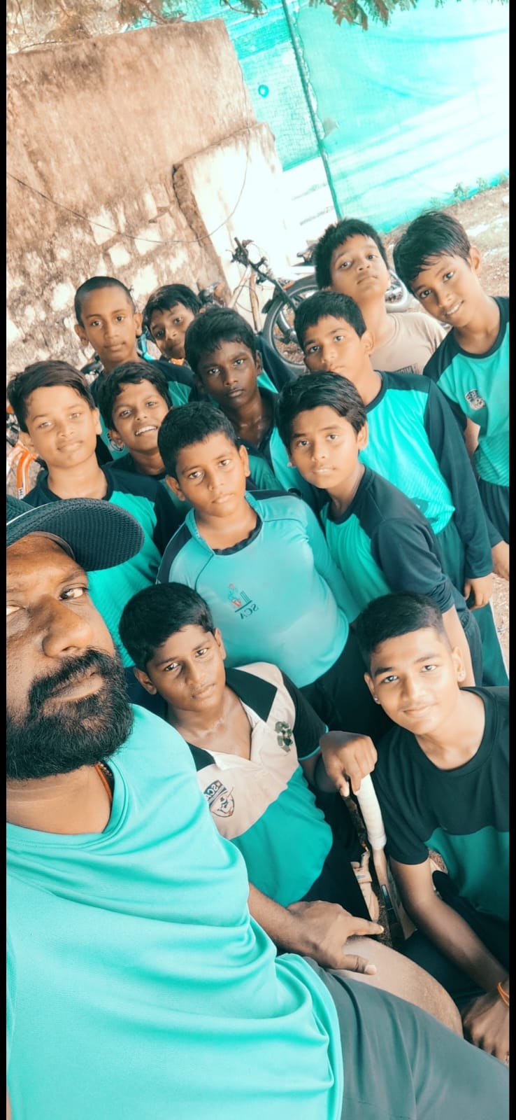 Young cricketers at work